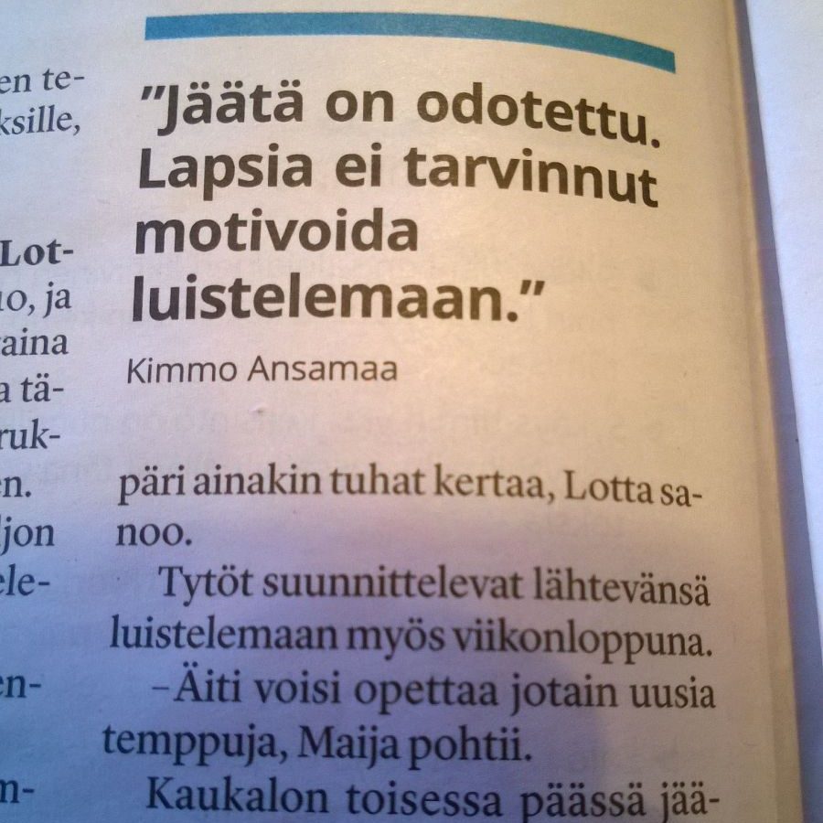 Jääkaukalo on tärkeä koko kylälle